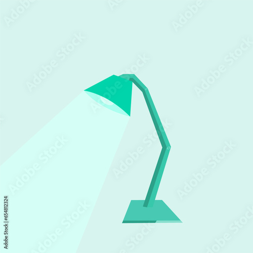 Table lamp or desk lamp light in green color vector illustration design placed on background.