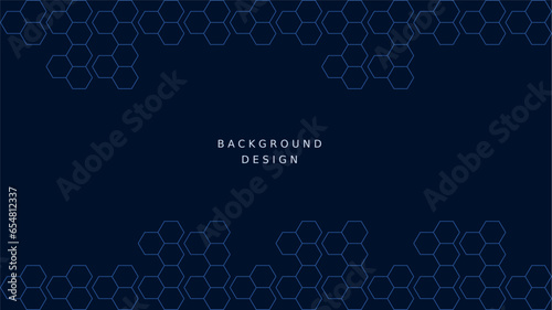Creative vector abstract background design in dark blue color for technology, science design purpose that has place for text. Polygon, polygonal background.