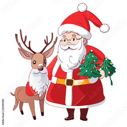 Santa Claus watercolor.Illustration AI Generative 