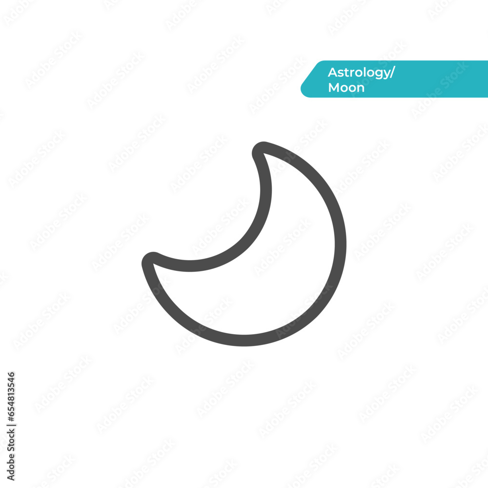 Moon astrology icon. Modern, simple flat vector illustration for web site or mobile app Moon astrology icon. Modern, simple flat vector illustration for web site or mobile app