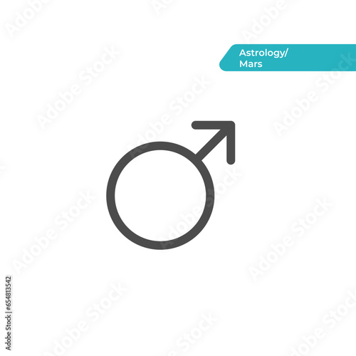 Mars astrology icon. Modern, simple flat vector illustration for web site or mobile app