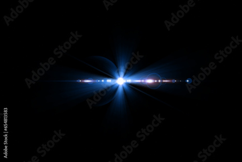 digital lens flare in black background.Beautiful rays of glowing light. overlay texture banner effect in front or photo