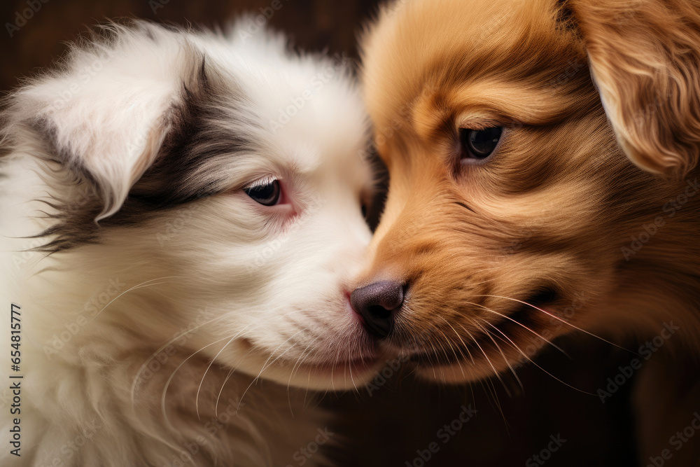 Adorable Puppies Sharing Nose-to-Nose Moments