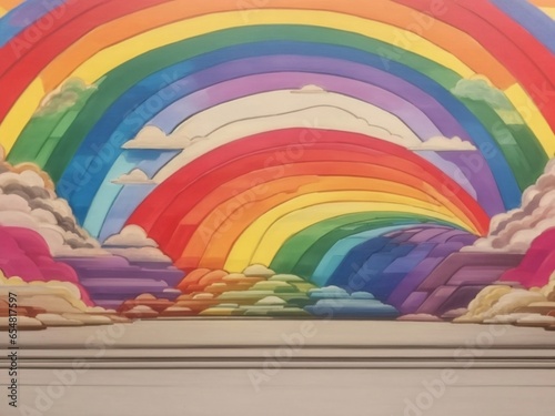 rainbow over the beach photo