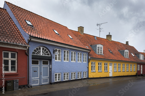 Historical houses in Roskilde city centre, Denmark