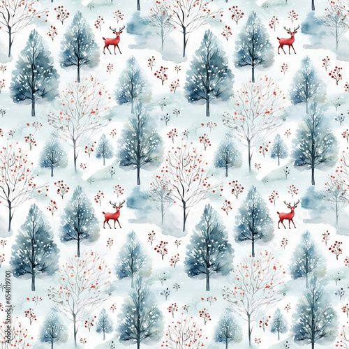 seamless christmas background with fir trees