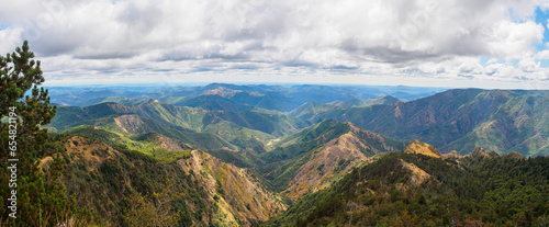 Panoramic view on the 4000 steps hike from Vallerauge to the mount Aigoual in the Cevennes national park, France
