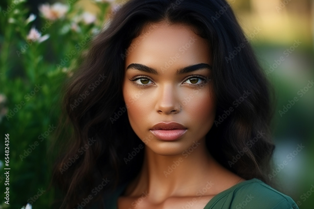 Generative AI photography of attractive charming lady at tropical beach resort Generative AI photography of attractive charming lady at tropical beach resort