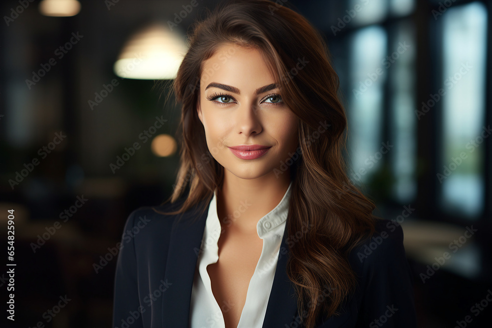 Generative AI picture portrait of amazing gorgeous office worker young woman Generative AI picture portrait of amazing gorgeous office worker young woman