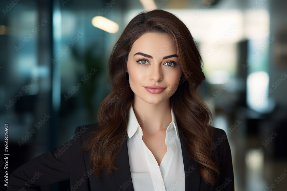 Generative AI picture portrait of amazing gorgeous office worker young woman Generative AI picture portrait of amazing gorgeous office worker young woman