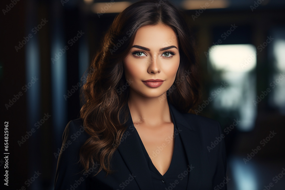 Generative AI picture portrait of amazing gorgeous office worker young woman Generative AI picture portrait of amazing gorgeous office worker young woman