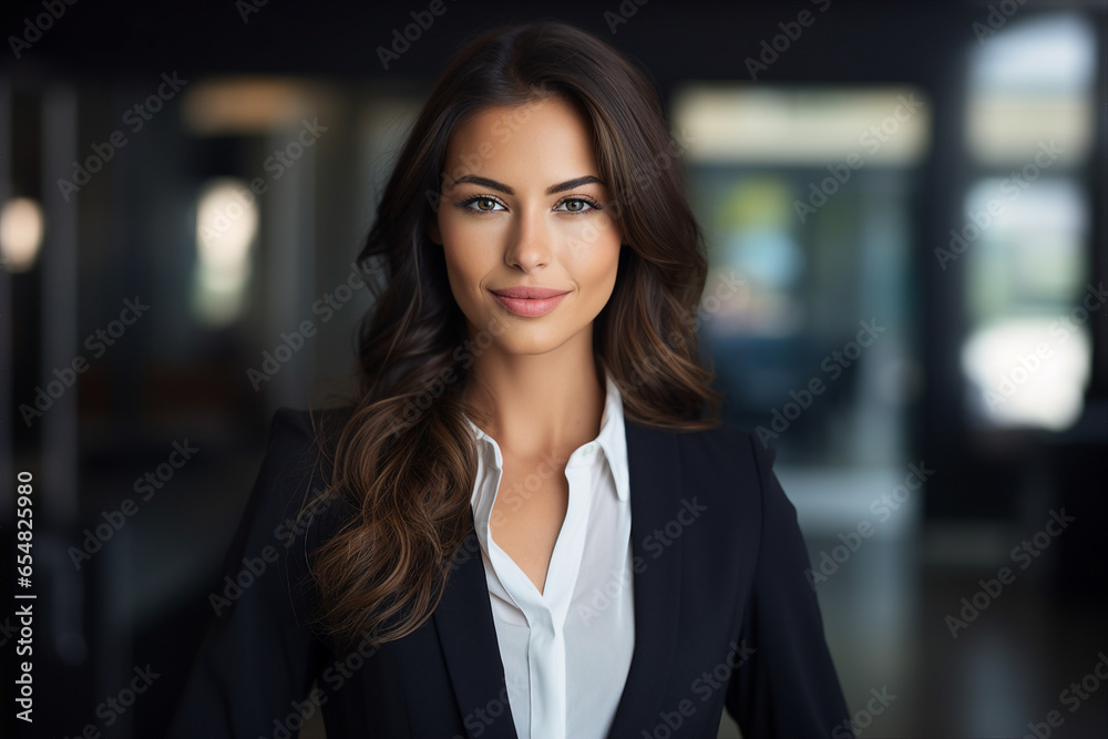 Generative AI portrait of amazing gorgeous office worker young woman ready for conference Generative AI portrait of amazing gorgeous office worker young woman ready for conference