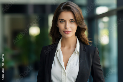 Attractive lady executive business leader manager looking at camera generative AI © Tetiana