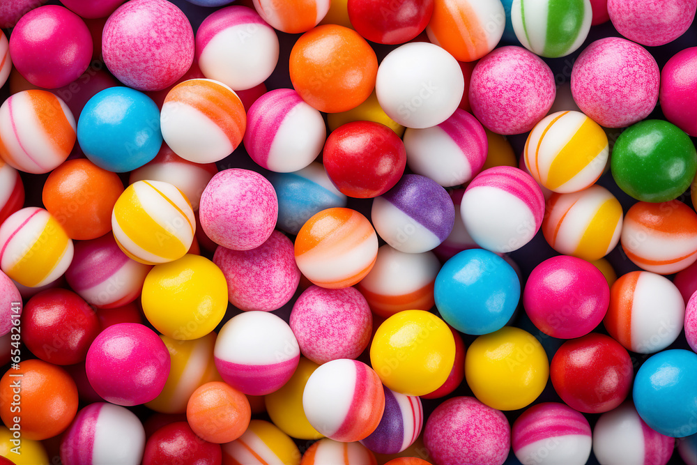 Group of colorful round shape little mini candy made with generative AI Group of colorful round shape little mini candy made with generative AI