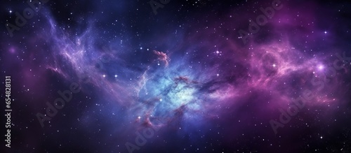 Panoramic view of outer space universe with nebula stars and galaxy photo