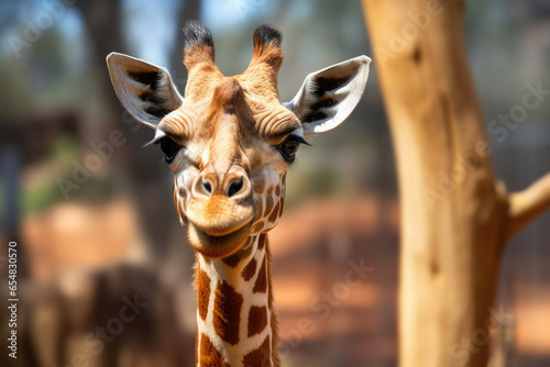 Giraffe Portrait Up Close © AIproduction