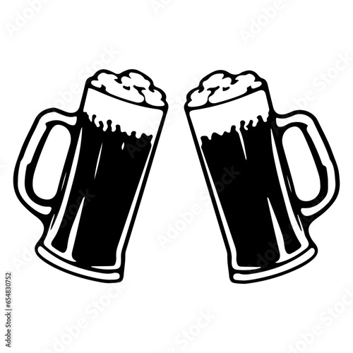 2 beer pints saying cheers. 