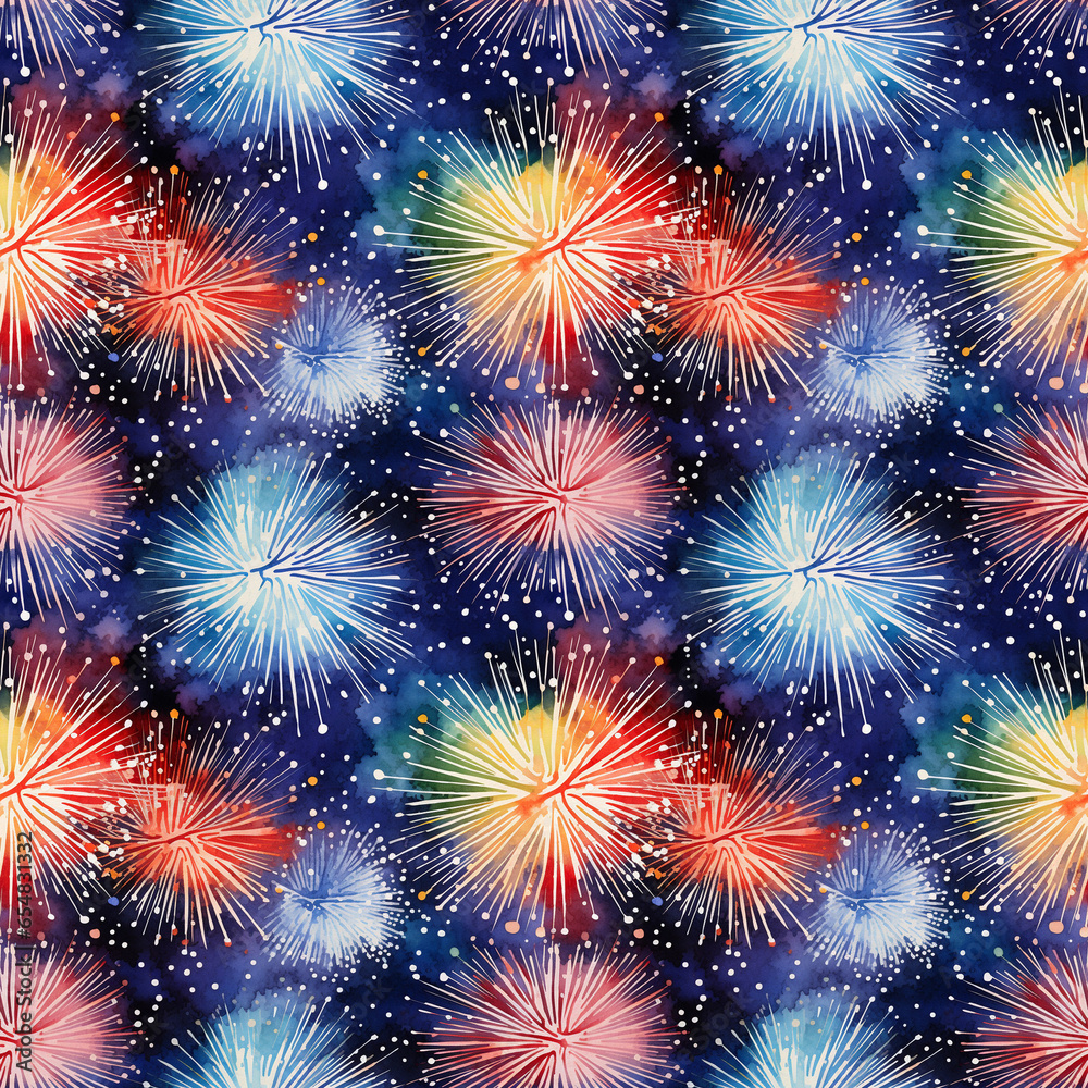 seamless background with fireworks