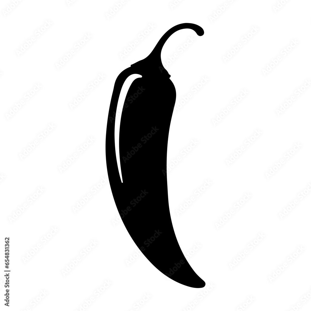 Chili Pepper hand drawn silhouette vector illustration. Chili Pepper hand drawn silhouette vector illustration.