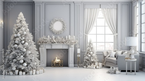 porch Christmas home decorations in contemporary silver tones