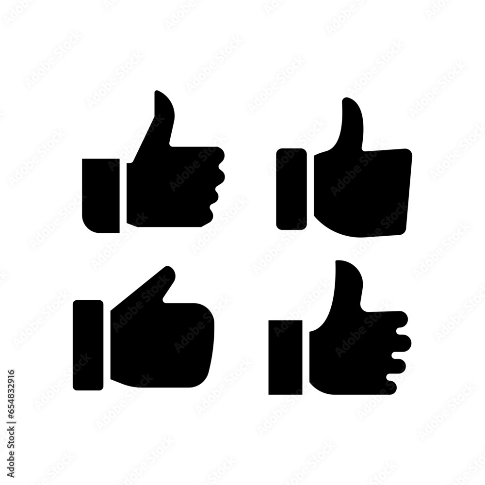 Hand thumb, like, solid icon set. Thumbs gesture for give vote, positive feedback, approval, appreciate symbol, Good confirm sign in social media. Vector illustration. Design Hand thumb, like, solid icon set. Thumbs gesture for give vote, positive feedback, approval, appreciate symbol, Good confirm sign in social media. Vector illustration. Design