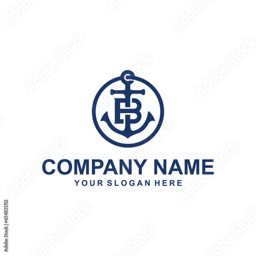 letter B anchor logo vector