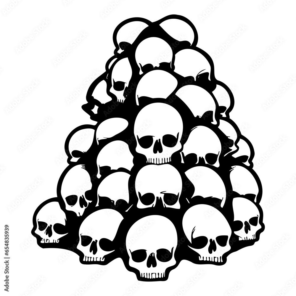 pile of skulls, A pile of skulls human skulls with many shaped ,hand drawing vectors art lines, pile of skulls, A pile of skulls human skulls with many shaped ,hand drawing vectors art lines,