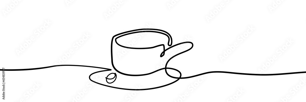 line art drawing coffee mug symbol vector illustration good for coffee shop symbol design