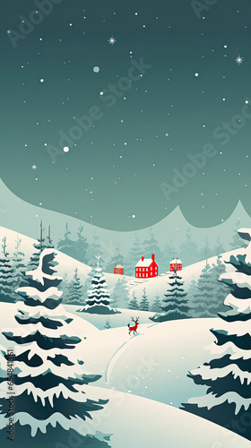 winter landscape with snow and trees