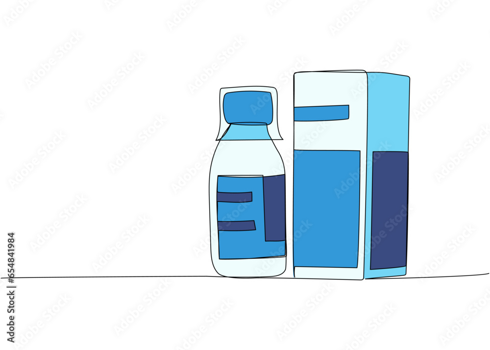 Medicine bottle with package, cough syrup, constipation syrup, tincture