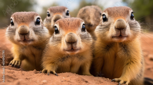 Group of Ground squirrels close up © Venka