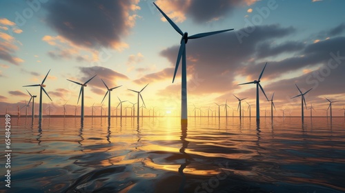 Sunset view of an offshore ...