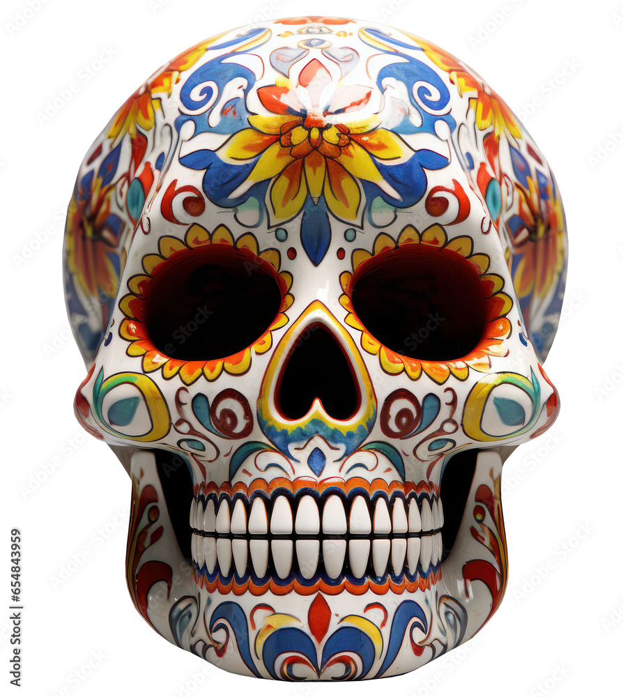 Colorful skull people. Day of the dead festival concept. Ai generated.