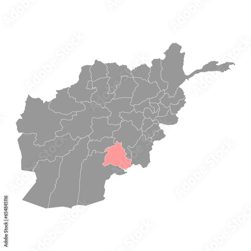 Zabul province map, administrative division of Afghanistan. photo