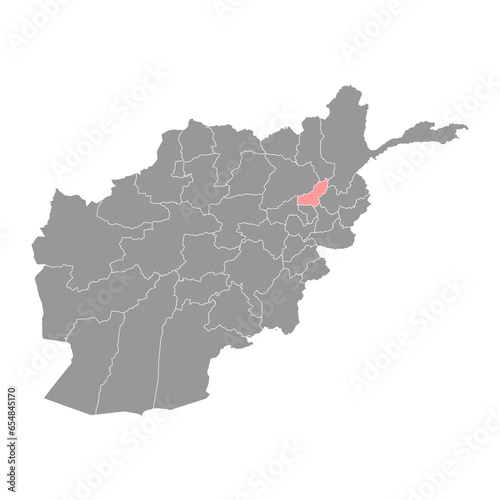 Panjshir province map, administrative division of Afghanistan. photo