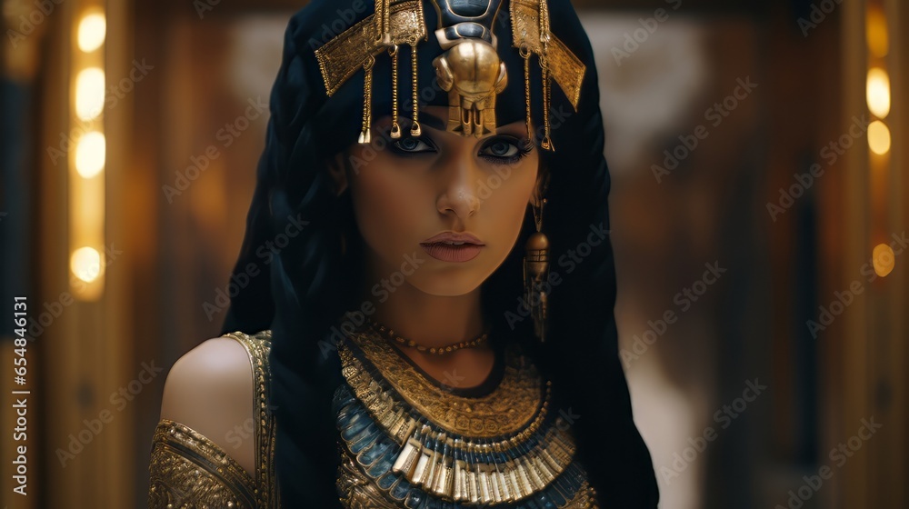 Portrait of the egyptian queen Cleopatra.generative ai
 - obrazy, fototapety, plakaty 