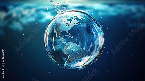 Blue water waves and drop o...