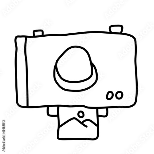 pocket camera of vocation traveling doodle icon
