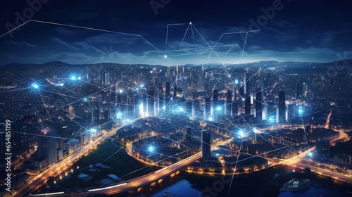 Wireless communication and digital network connection for smart city concept