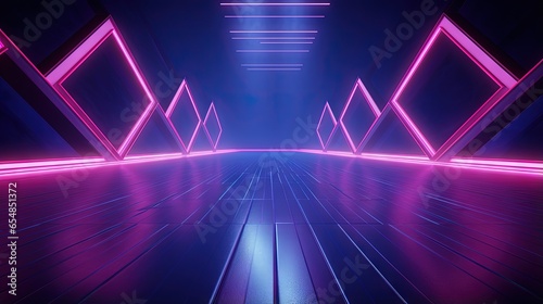 Neon lamps create a colorfu...