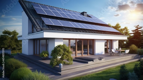 Modern house with 3D render...