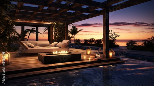 Dusk view of a bioclimatic ...