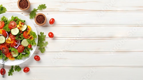 Top view of a tasty salad o...