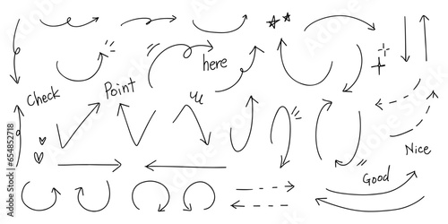 手書き矢印とあしらいセット POP広告用