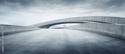 Curved road on Shanghai viaduct in China with copyspace for text
