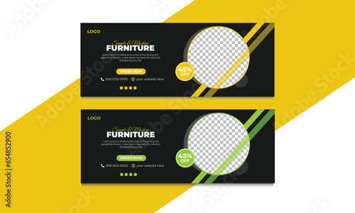 Furniture Unique Social Media Facebook Cover Design template