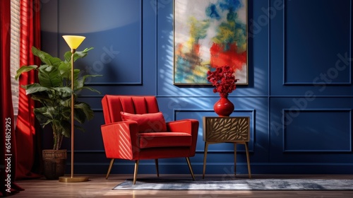 Red chair and blue lounge p...