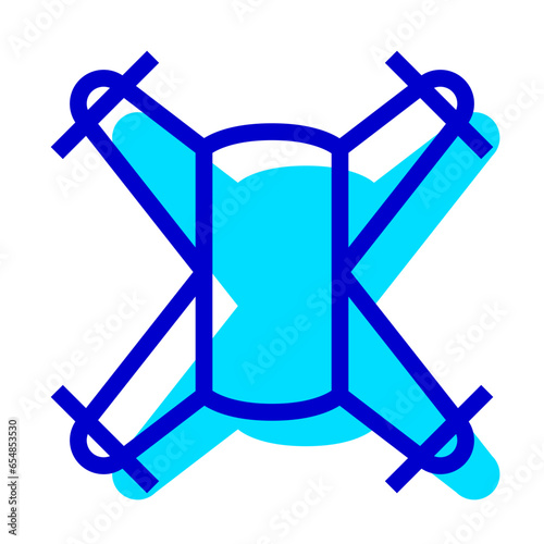 ドローン、小型機を表す2色スタイルのアイコン