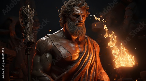 Vulcan - The roman god of fire and smithing.generative ai
 photo