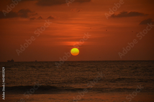 Beautiful sunrise on the seashore